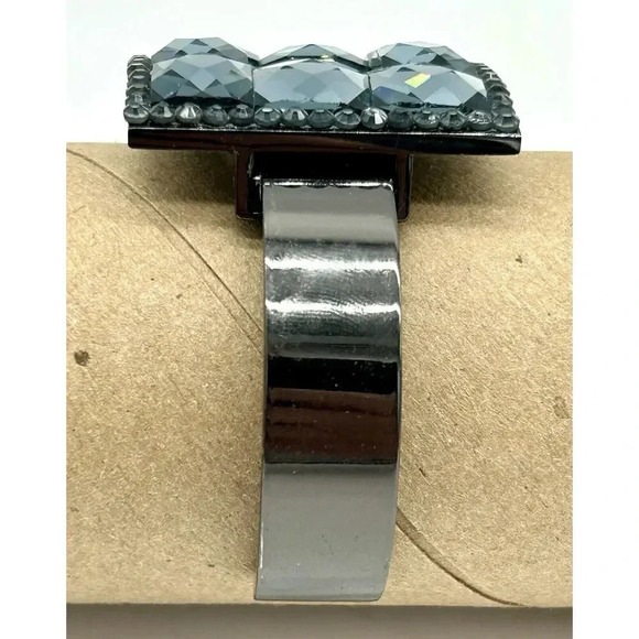 Jessica Carlyle Wrist Watch Square Black Faux Diamonds 6482 - Picture 7 of 9